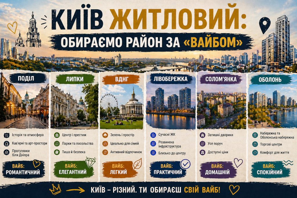 КИЇВ ЖИТЛОВИЙ: ОБИРАЄМО РАЙОН ЗА «ВАЙБОМ»